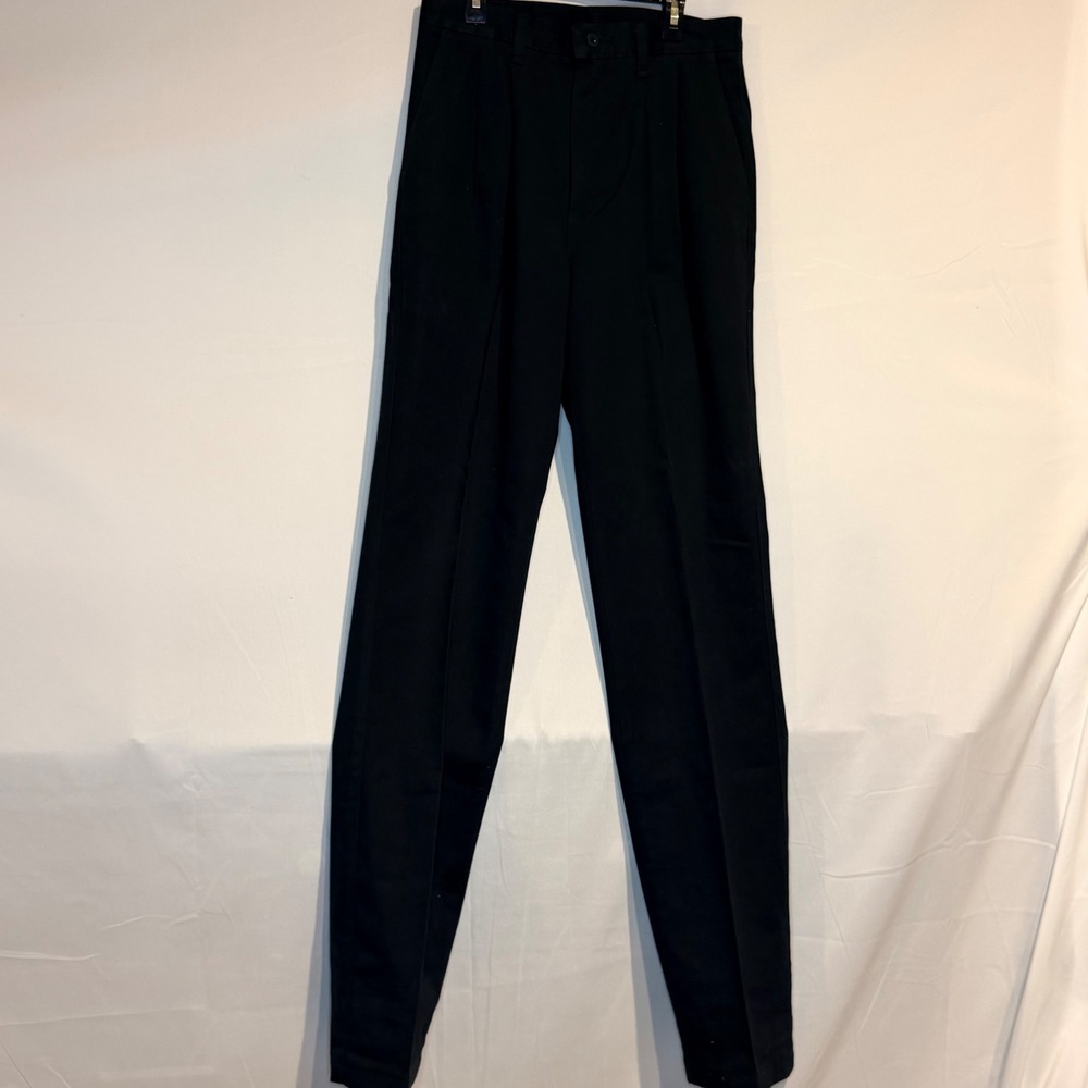 Wrangler Riata Mens Black Pleated Chinos Twill Workwear Trousers Pants
